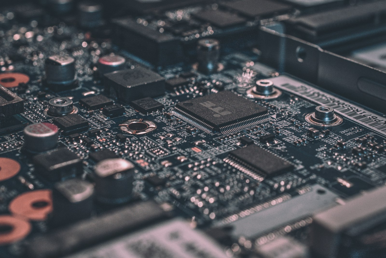 Circuit board and structured cabling technology close-up